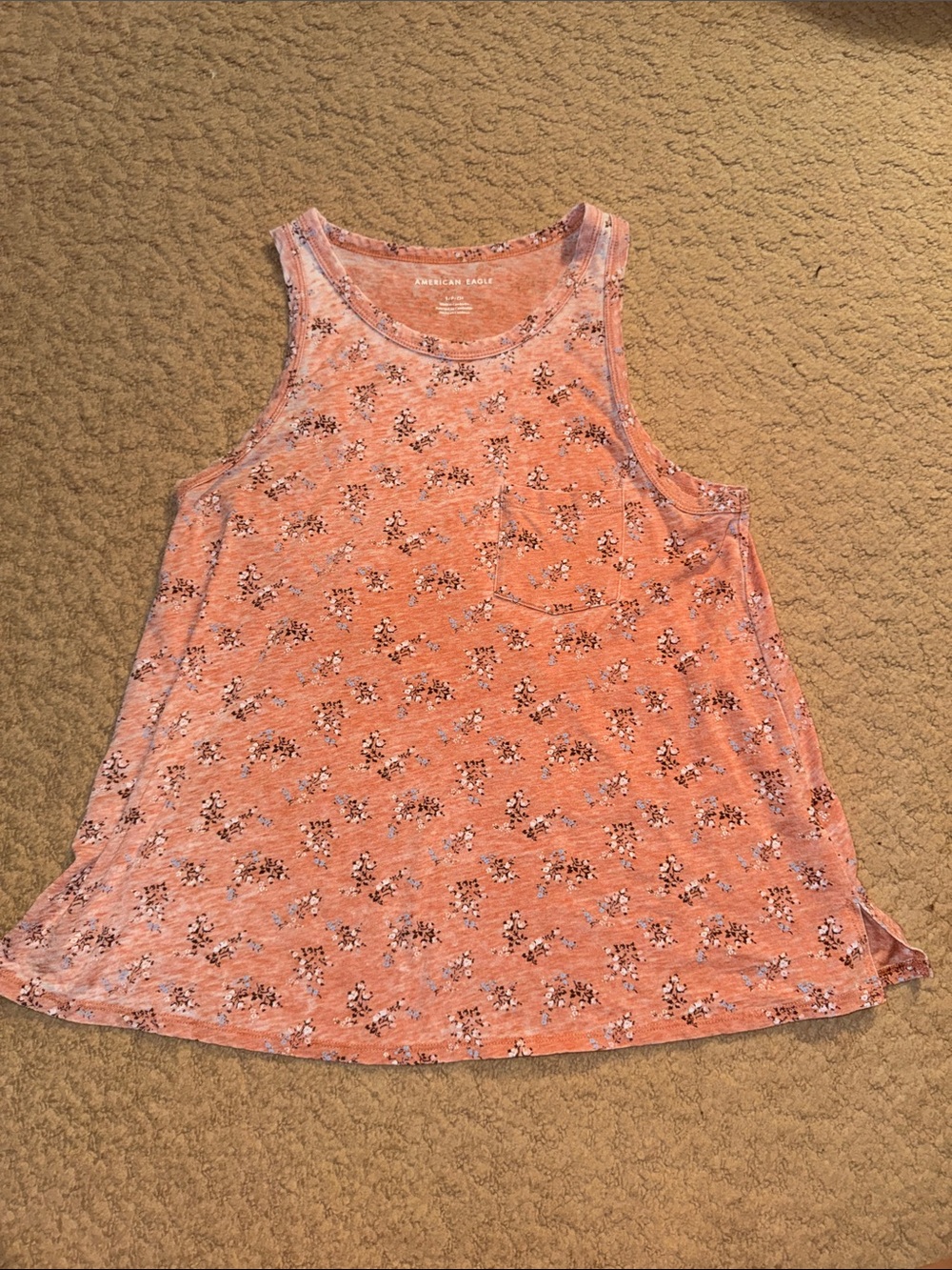 American Eagle Women’s Coral Floral Tank Top
